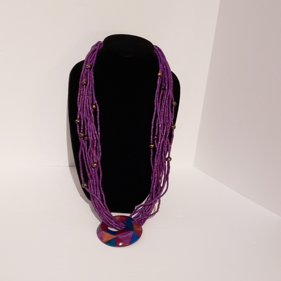homemade Jewelry - Beautiful Vtg Jewelry Purple Multistrand Vtg Necklace